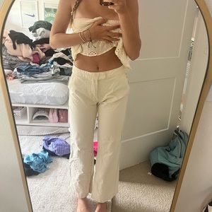 brandy melville white low waisted jeans